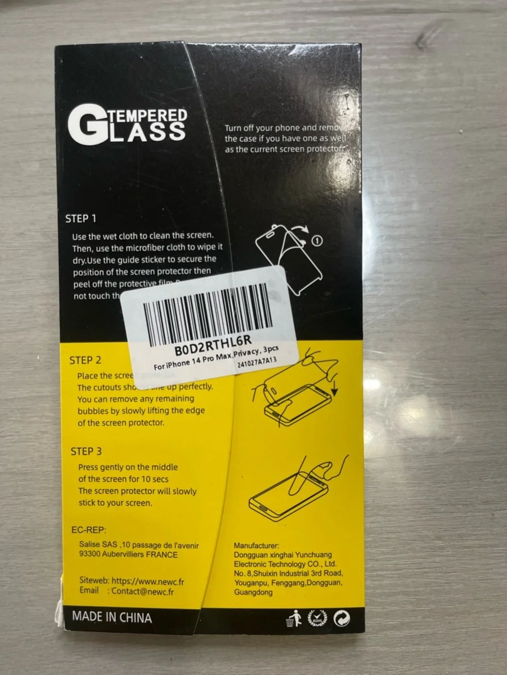 NEW'C 9H Tempered Glass Screen Protector - IPhone 14 Pro Max (3pack)